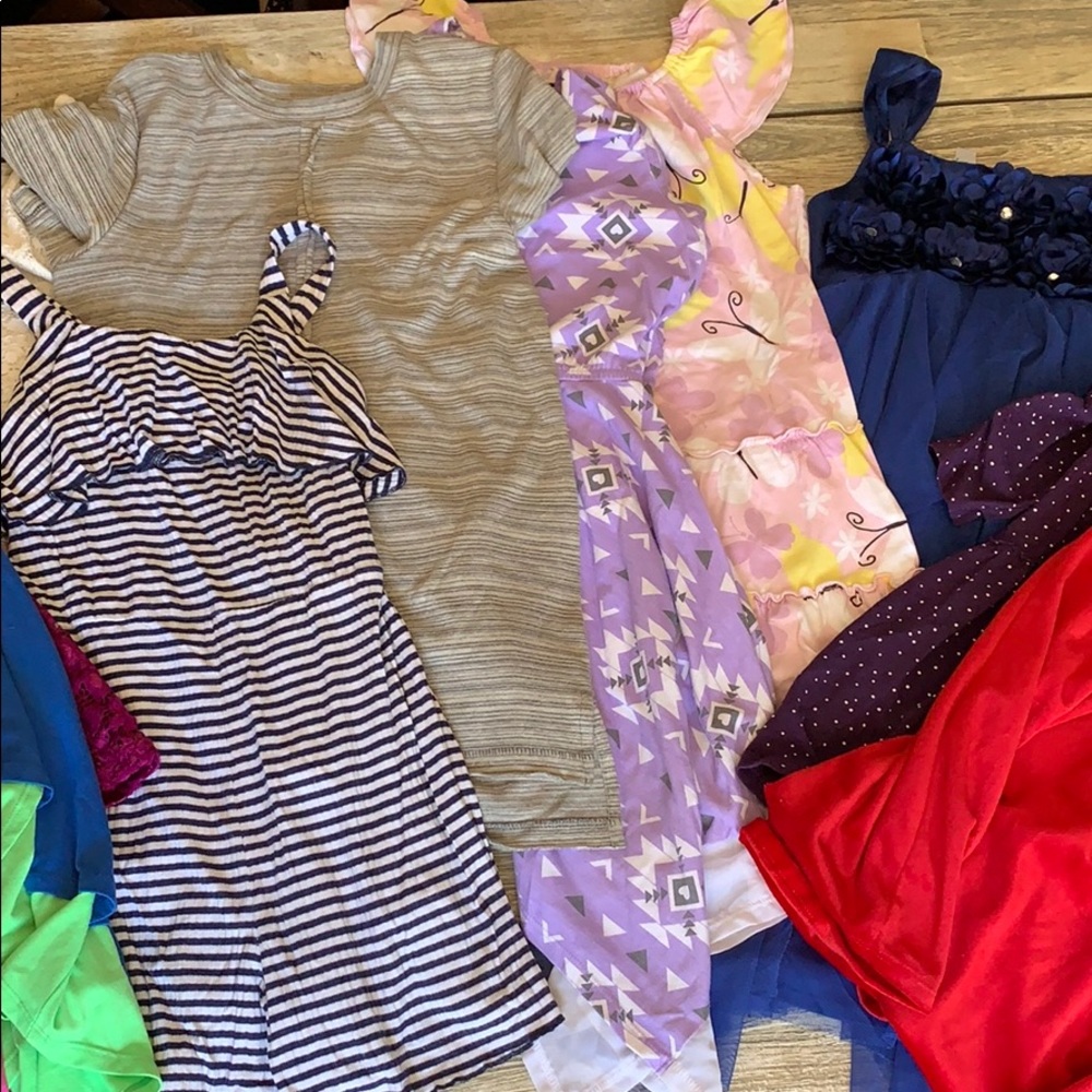 12 dresses girls clothing lot sizes 7/8-10/12